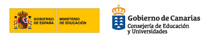 Logotipo Gobierno España Ministerio de Educación y Gobierno de Canarias Consejería Educación, Universidades, Cultura y Deportes