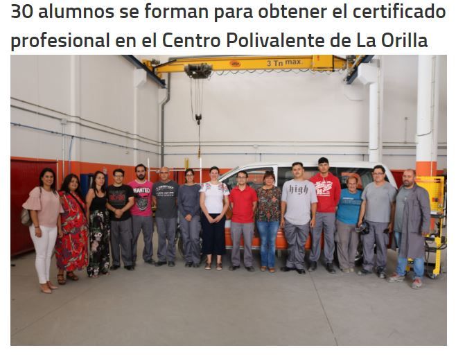 30 alumnos se forman para obtener el certificado profesional en el Centro Polivalente de La Orilla