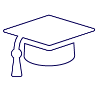 Icono de birrete universitario para el ciclo de formación profesional con grado universitario