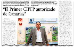 Miniatura de artículo de prensa: Primer centro en canarias en obtener el CIPFP