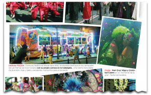 Collage de imagenes de la carroza de carnaval del Instituto Focan en Las Palmas de Gran Canaria