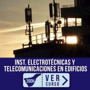 Antenas de edificio a contraluz para curso de Instalaciones electrotécnicas y telecomunicaciones en edificios en Instituto Focan Tenerife